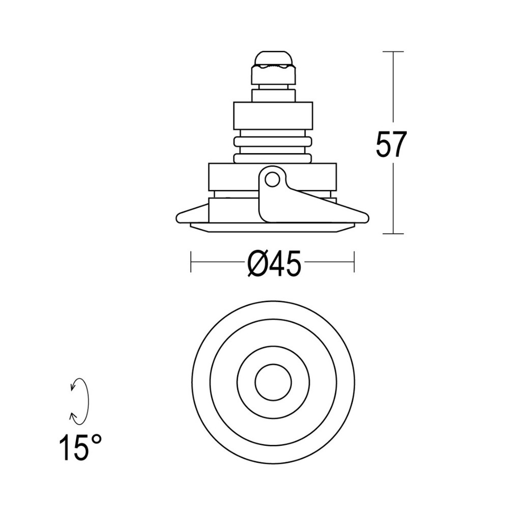MicroSegno 40 Adjustable IP65 Ghidini Segno Adjustable .01 Белый (Матовый)  - Вид №1