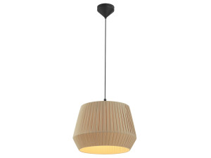 Металлический подвесной светильник с тканевым абажуром