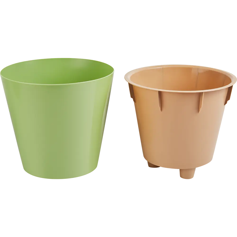 Горшок цветочный London ø19 h17.3 см v3.3 л пластик зеленый INGREEN STLM-2004916 - Вид №1