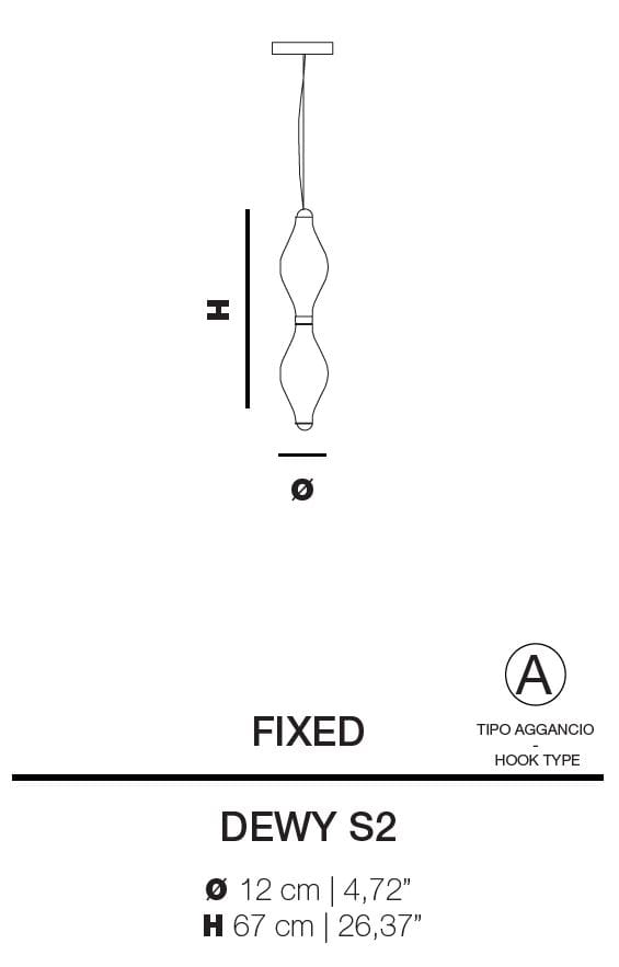 Подвесной светильник из боросиликатного стекла Euroluce Lampadari Dewy ARCH-00046422 - Вид №2