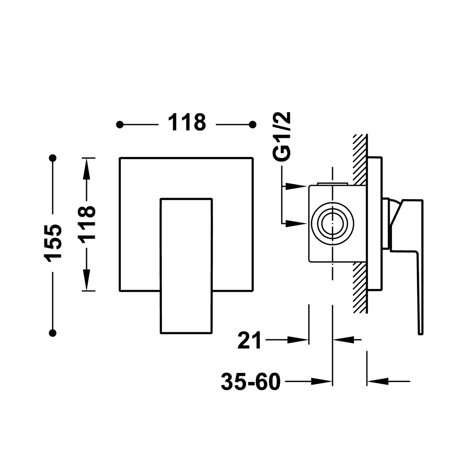 Встраиваемые смесители CUADRO Rapid-Box (1 способ)-10627701BM TRES  - Вид №1
