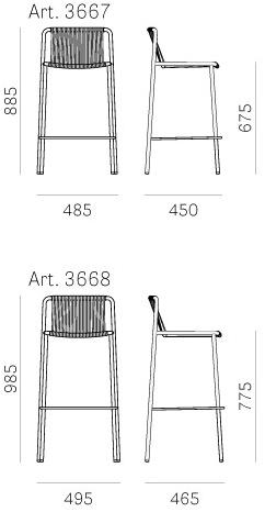 Pedrali Садовый стул из стали с порошковым покрытием Tribeca 3668 - Вид №8