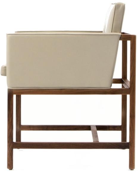 BassamFellows Мягкое кожаное кресло с подлокотниками Wood frame dining Cb-540 - Вид №2