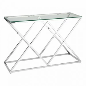 Консоль стеклянная 120х40 см прозрачная с серебром "Инсигния" STOOL GROUP  00-3881885 Серебро