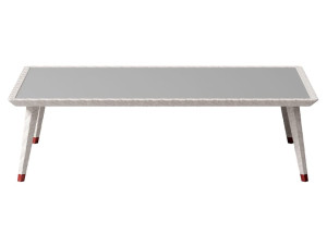 Низкий деревянный и керамический журнальный столик