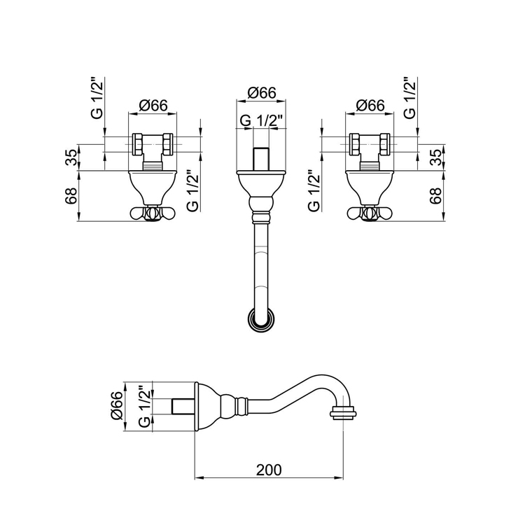 OT750404010 Смеситель для раковины Webert Ottocento - Вид №1