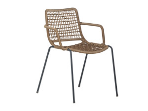 Стальной садовый стул с подлокотниками