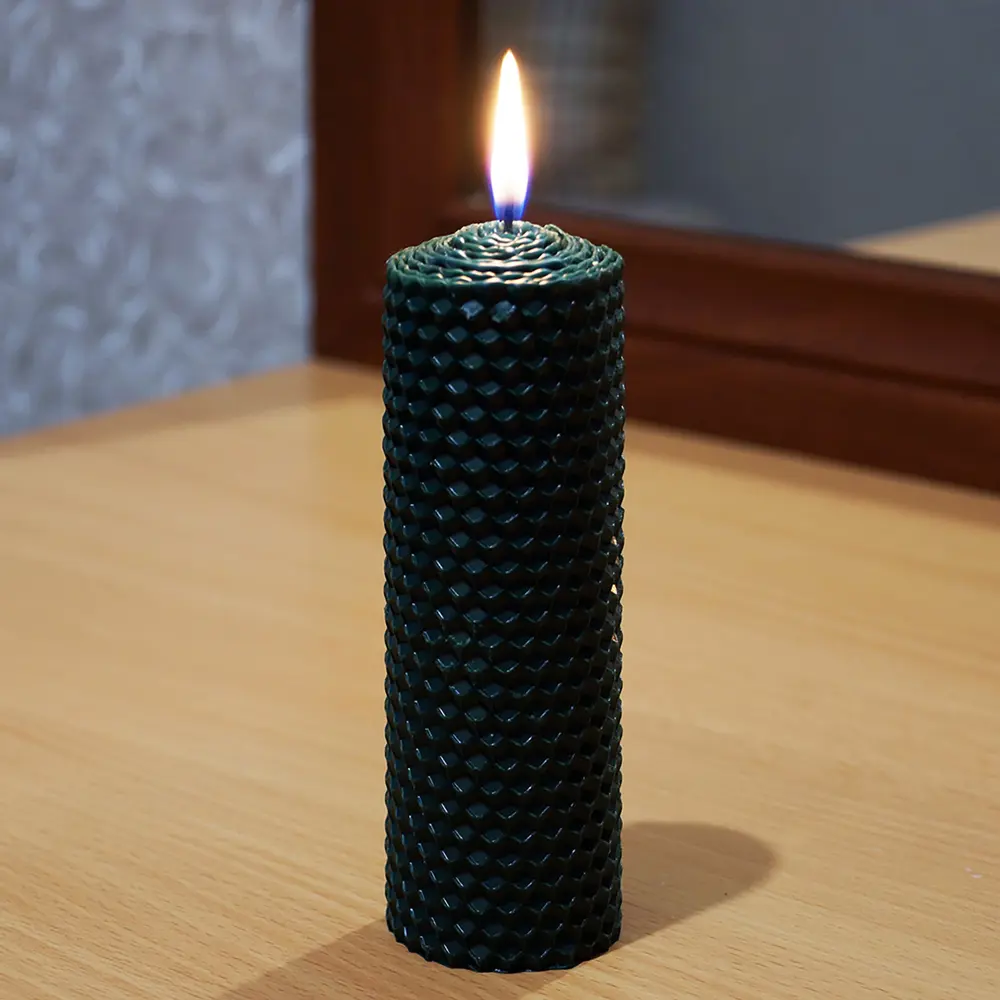 Свеча вощинная цилиндр зеленый мох 5x13 см EVIS STLM-2051899 - Вид №2