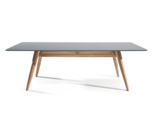 Прямоугольный стол с текстурированной стеклянной столешницей