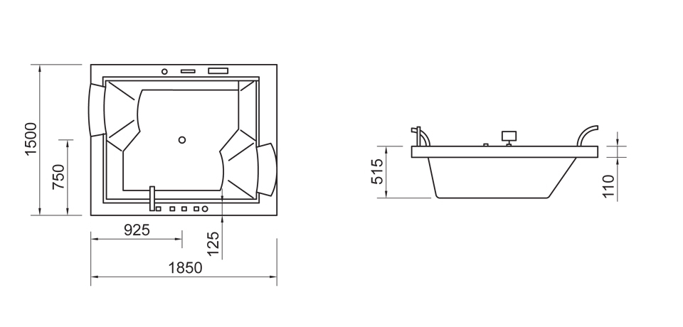 Гидромассажная ванна Wellis Nera Maxi E-Plus™ sun-id-296338 - Вид №1