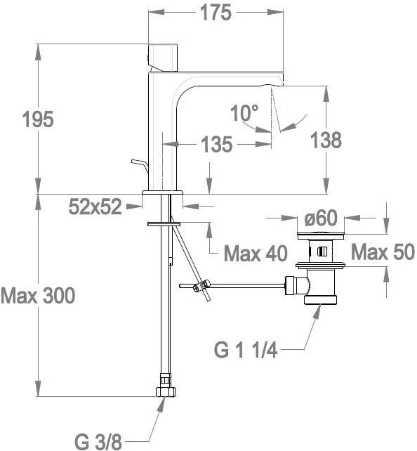 Fir Italia Смеситель для умывальника, однорычажный Daily cube 45 4511301 - Вид №1