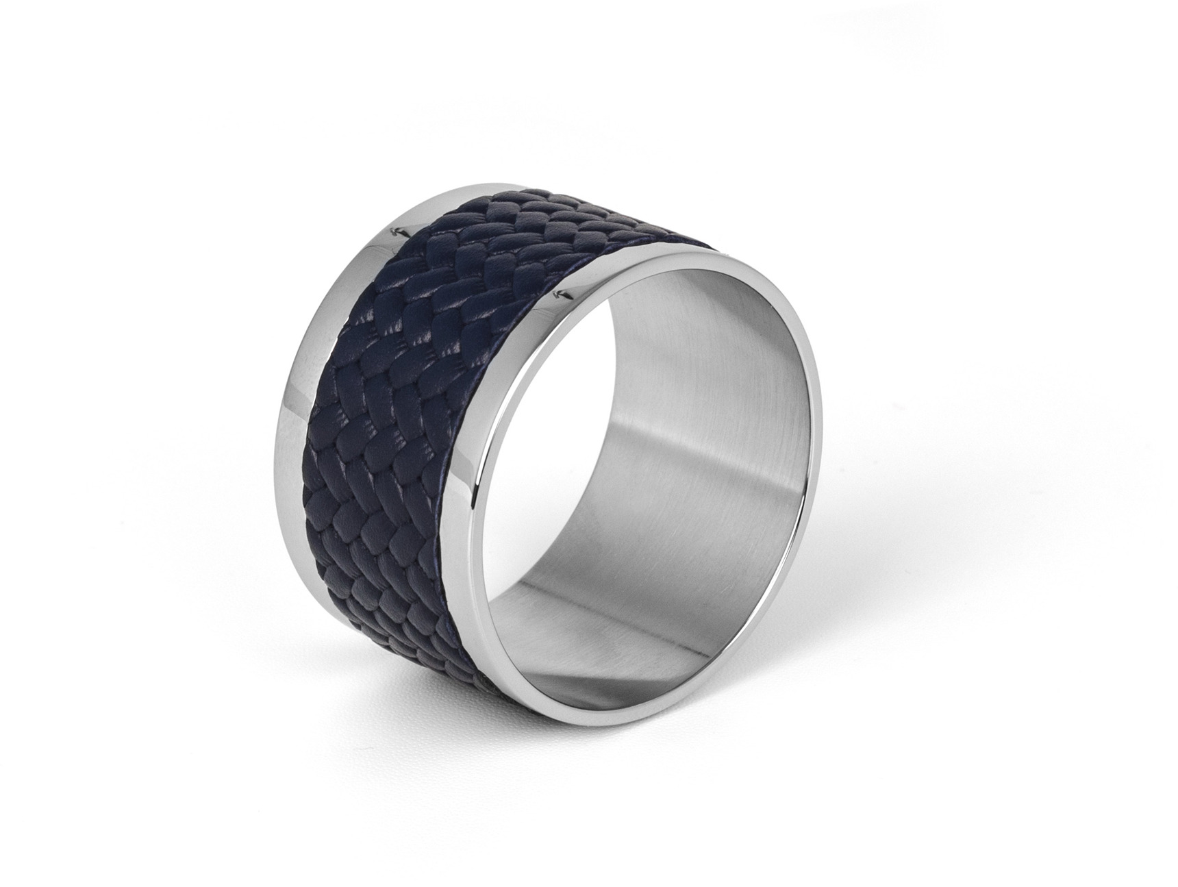 Кольцо для салфеток Saturno - 5XH3 см / металл-отделка_сатин-латунь / плетеная кожа_кофе