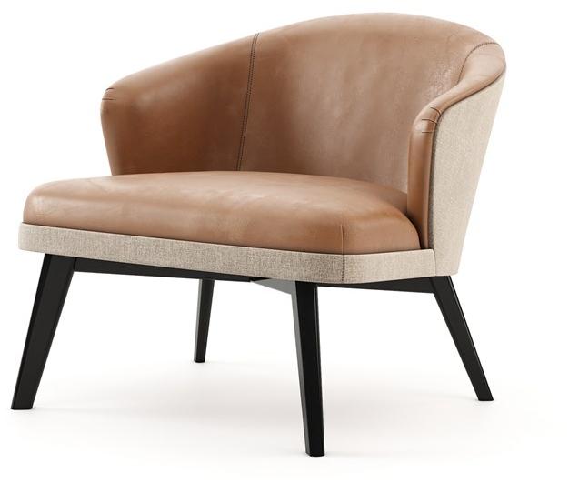 Laskasas Мягкое кресло из кожи и ткани с подлокотниками Nelly Lk4432 - Вид №1