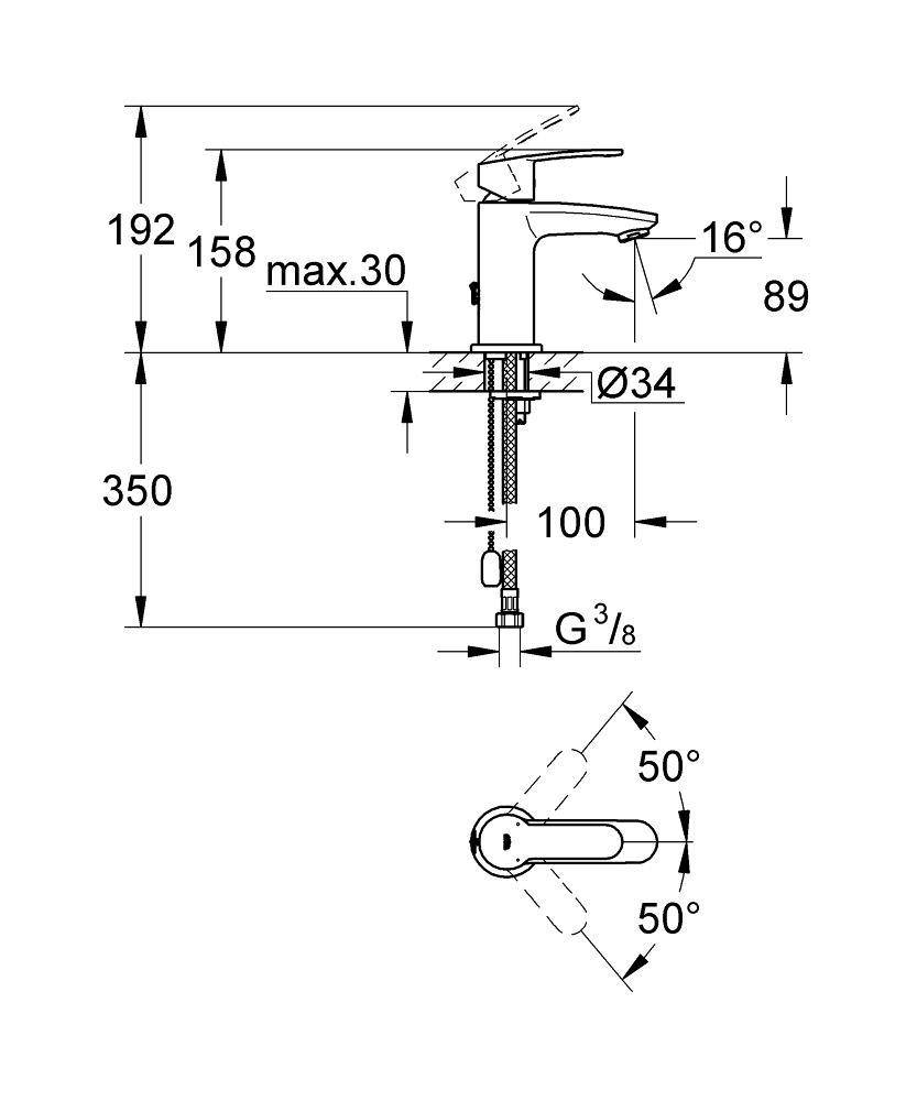 23041002 Смеситель для раковины Grohe Eurostyle Cosmopolitan хром - Вид №1