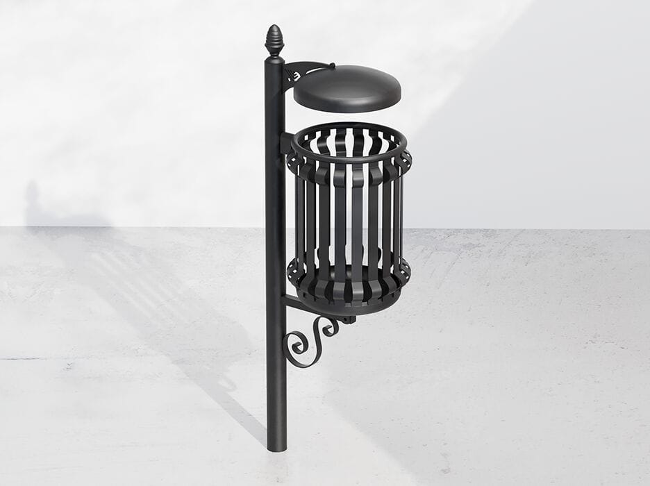 Наружная металлическая корзина для мусора с крышкой DIMCAR ARCH-00046246 - Вид №1