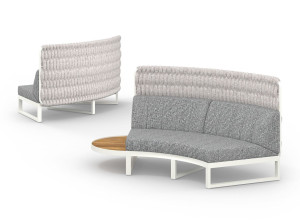 Модульный изогнутый садовый диван из ткани