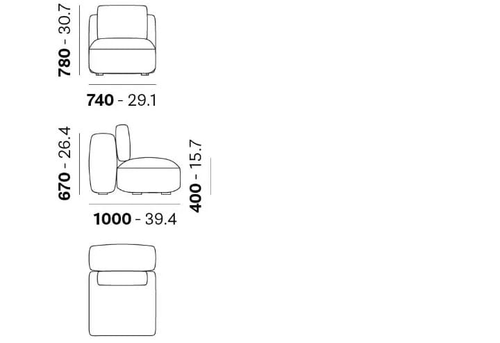 Линейный модуль из пенополиуретана Pedrali Jeff ARCH-00116474 - Вид №3