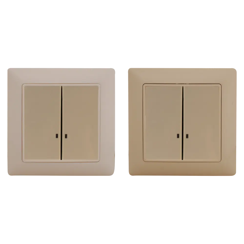 Выключатель встраиваемый ABB Basic 55 2 клавиши с подсветкой, цвет бежевый 13593124 STLM-2039203 Basic55 - Вид №1