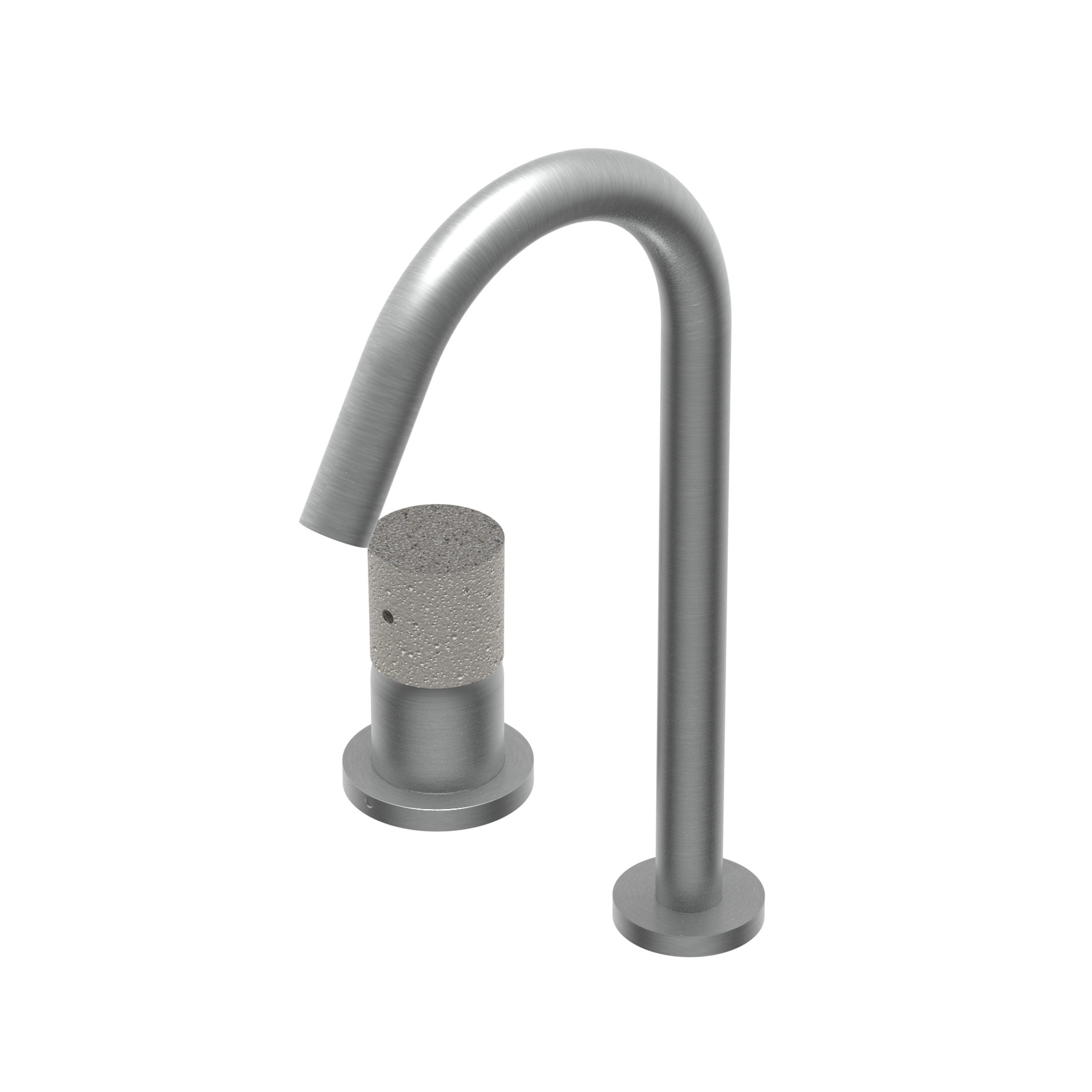 E0BA0125H1 Открытый однорычажный смеситель для раковины Ritmonio Diametro35 Inox Concrete