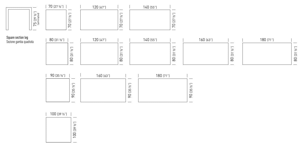 Квадратный или прямоугольный стол из ламината GABER PAREO ARCH-00119241 - Вид №3