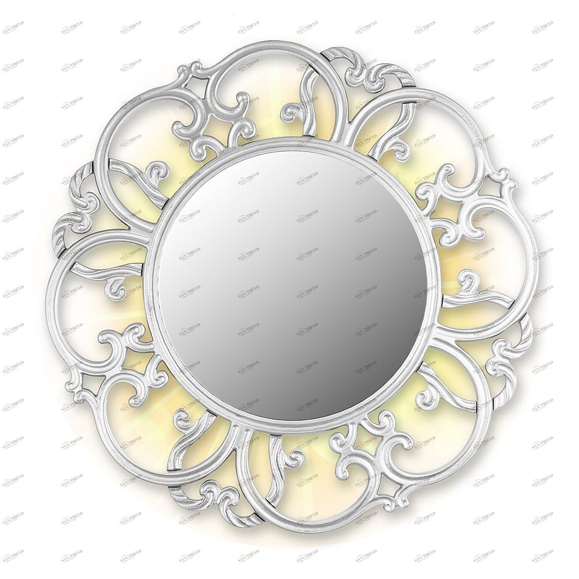 Круглое зеркало настенное серебро TIFFANY IN SHAPE TIFFANY 00-3860107 Серебро