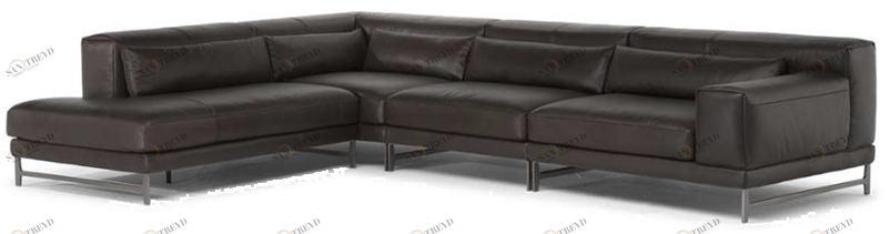Natuzzi Кожаный диван с шезлонгом Ido sun-id-1423328