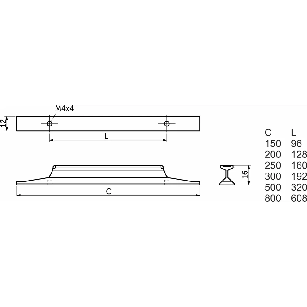 Мебельная ручка-скоба Stells-128 128 мм никель AKS STLM-2122852 - Вид №5