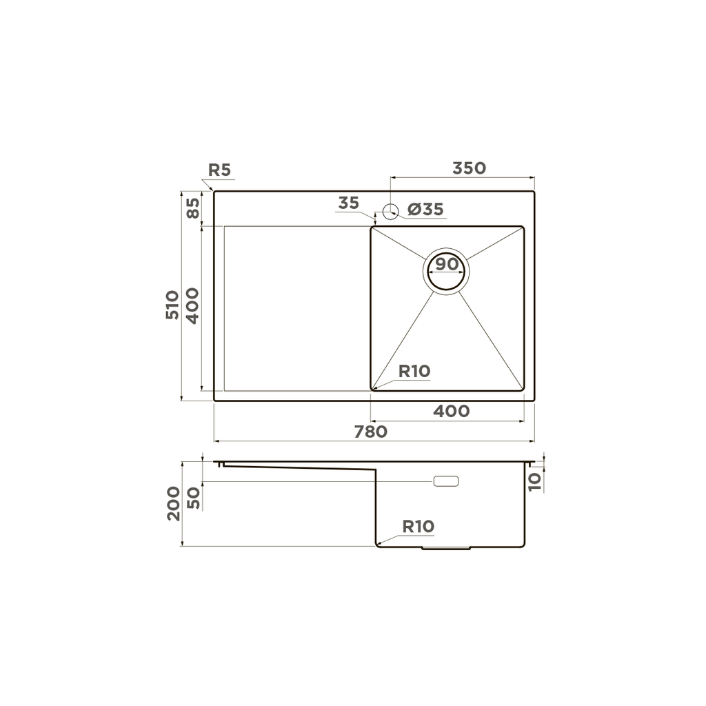 Кухонная мойка Akisame 78 IN-L OMOIKIRI 4973060 - Вид №5