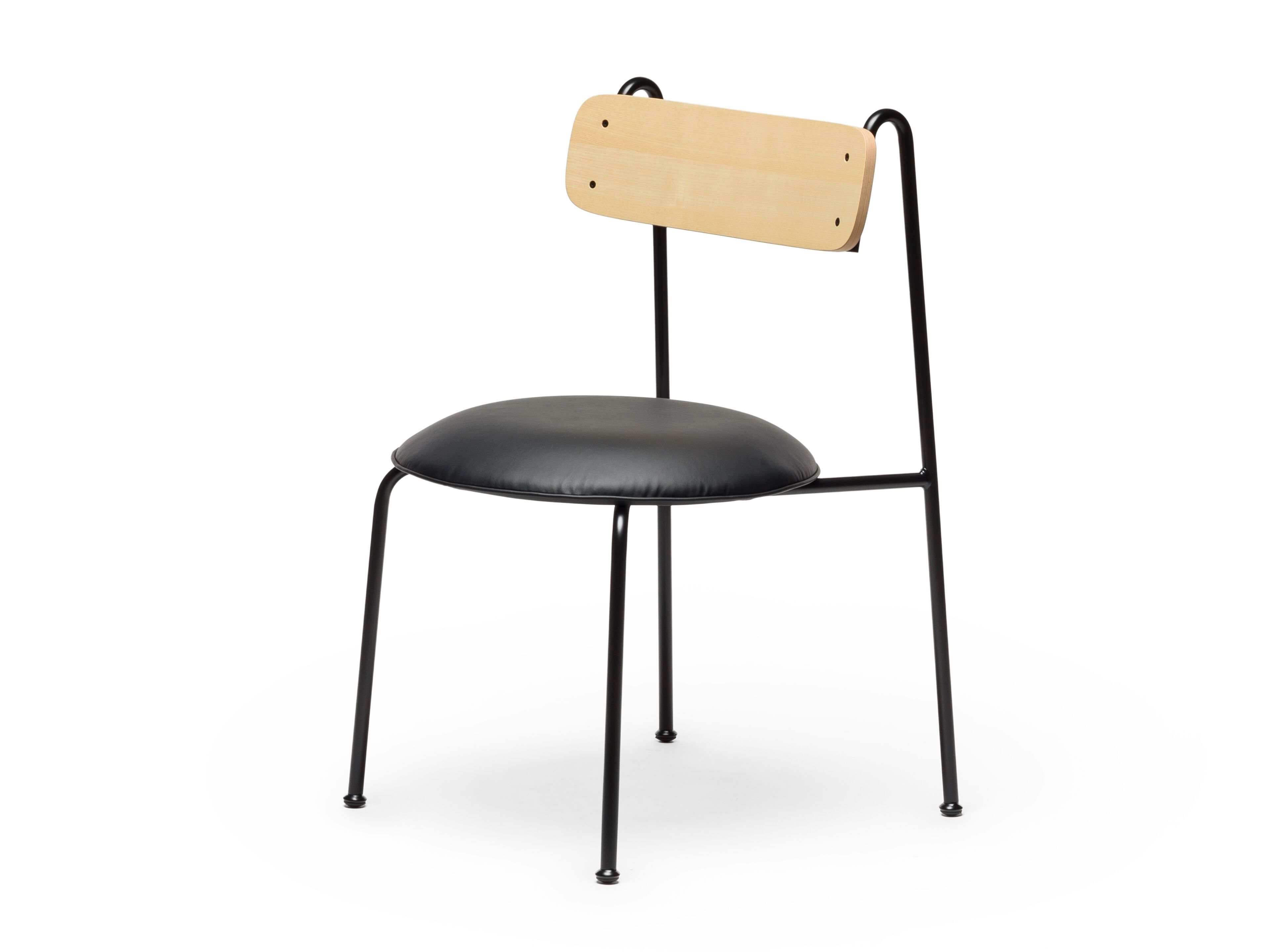 Окрашенный металлический стул со встроенной подушкой из искусственной кожи CHAIRS & MORE Lena ARCH-00091348 - Вид №23