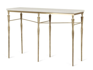 Прямоугольная консоль из латуни и мрамора