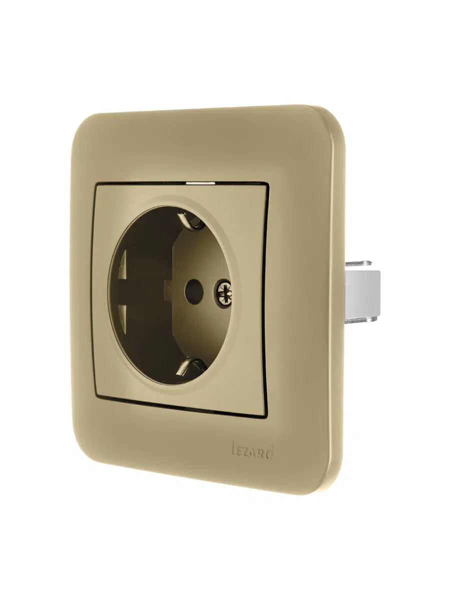 ASTI Розетка с/з ПБТ золото LEZARD 7081-3636-122B