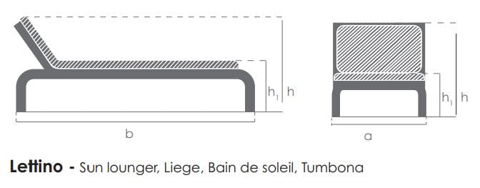 Двуспальная Садовая кровать с откидной спинкой из ткани BIZZOTTO Infinity ARCH-00146057 - Вид №29
