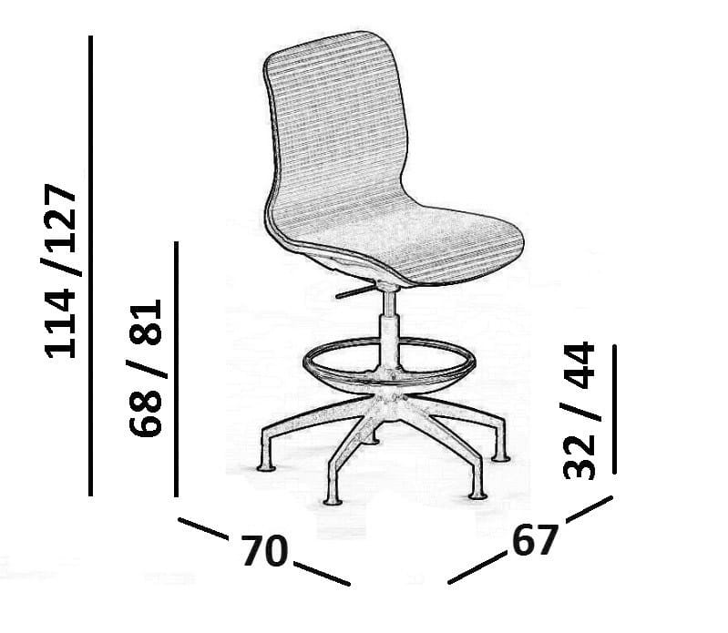 Нейлон®регулируемая высота 5 спиц офисный стул Luxy SmartLight ARCH-00032361 - Вид №2