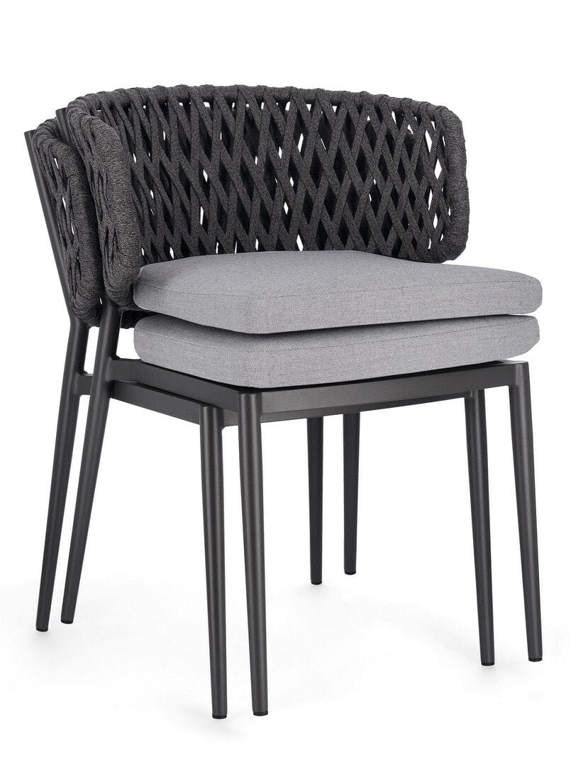 Веревочный и алюминиевый садовый стул BIZZOTTO NOELIA ARCH-00084797 - Вид №8