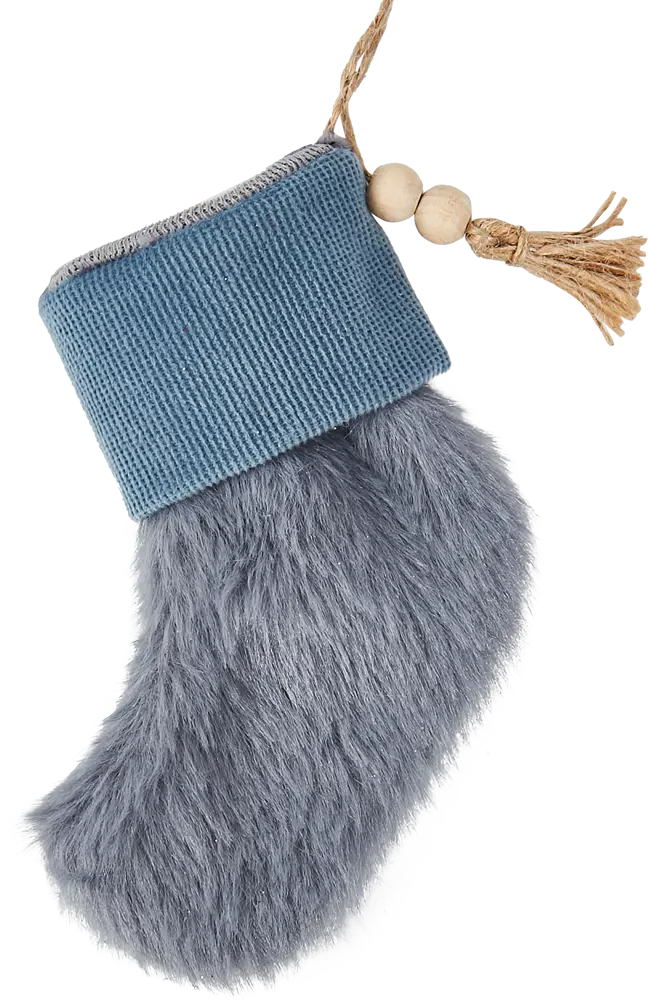 87036552 Елочная игрушка Носок 14x9.5 цвет синий STLM-0965533