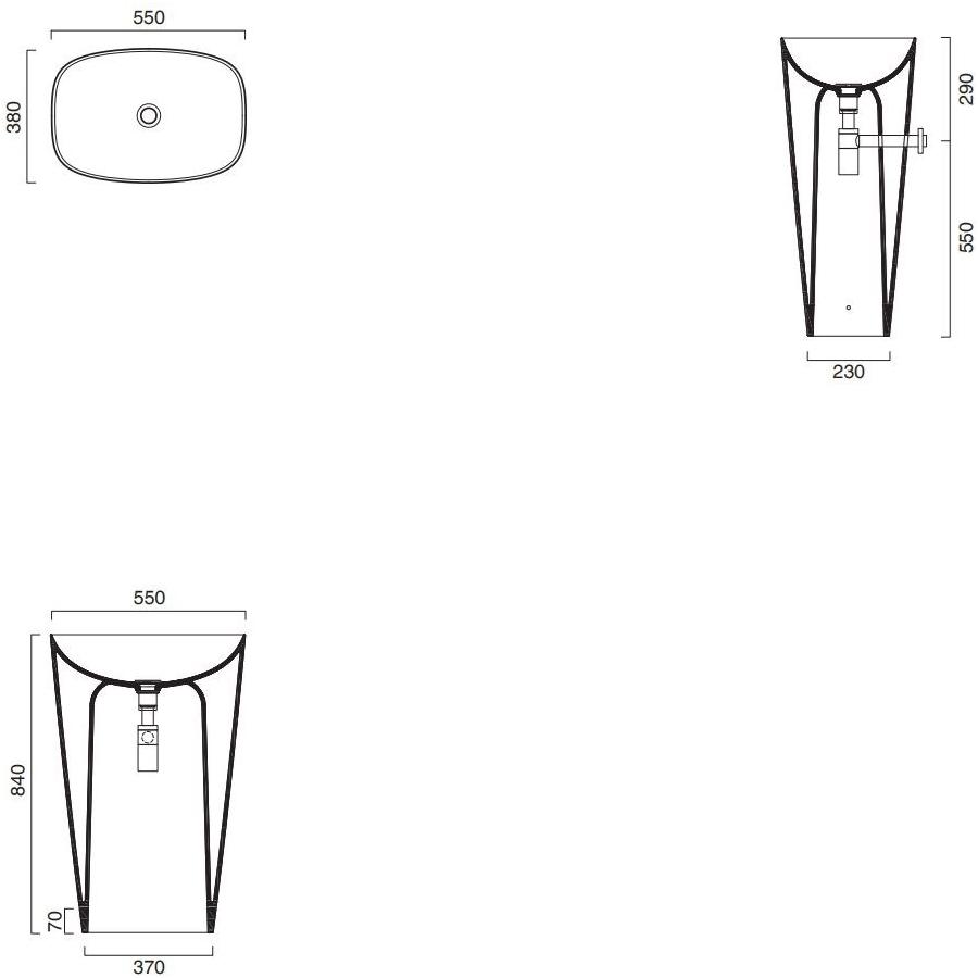 Напольная раковина стоящая овальная CERAMICA CATALANO Green sun-id-1401778 - Вид №1