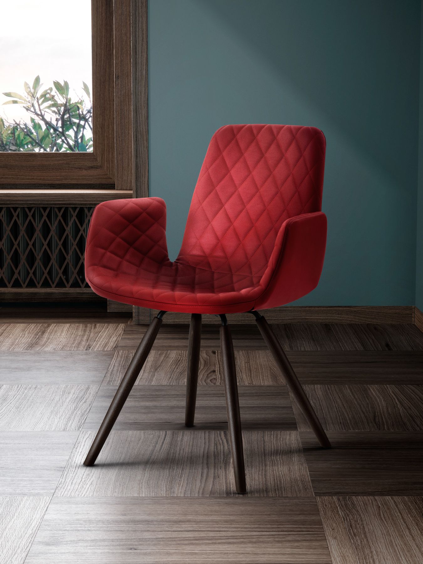 Кожаный мягкий стул с подлокотниками EFORMA Lenny ARCH-00034096 - Вид №1