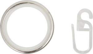 Кольца с крючком INSPIRE для карниза, хром матовый, 10 шт 85186809