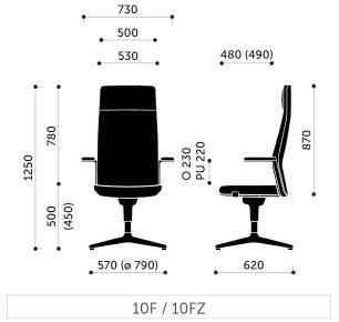 profim Кресло руководителя с 4 спицами и подлокотниками Myturn sun-id-1509735 - Вид №5