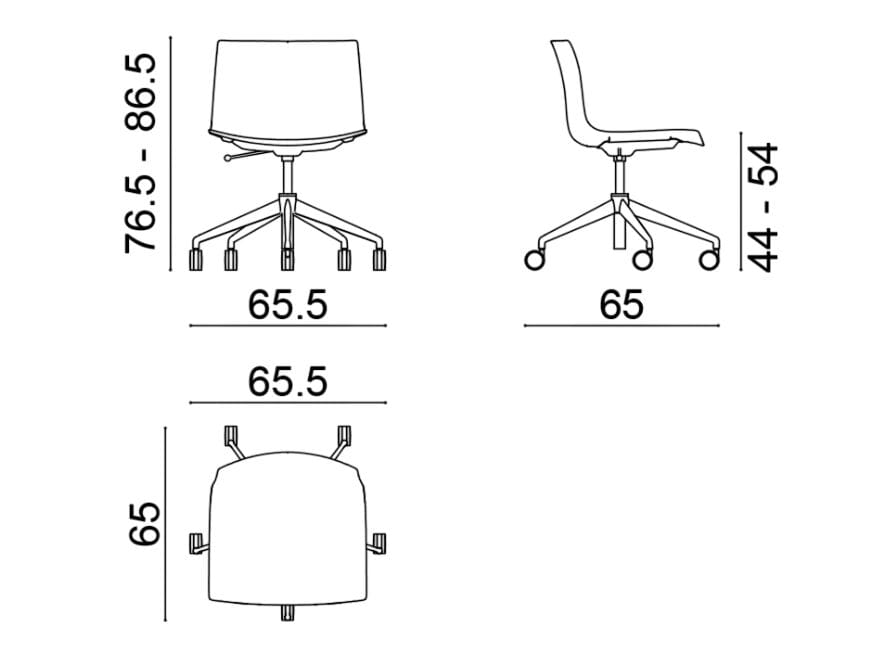 Офисное кресло из полипропилена с 5 спицами и колесами Arper Catifa (RE) 53 ARCH-00093977 - Вид №3
