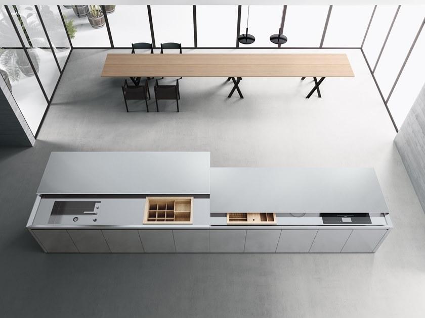 Boffi Выдвижная кухня из нержавеющей стали с островом sun-id-1422199 - Вид №2