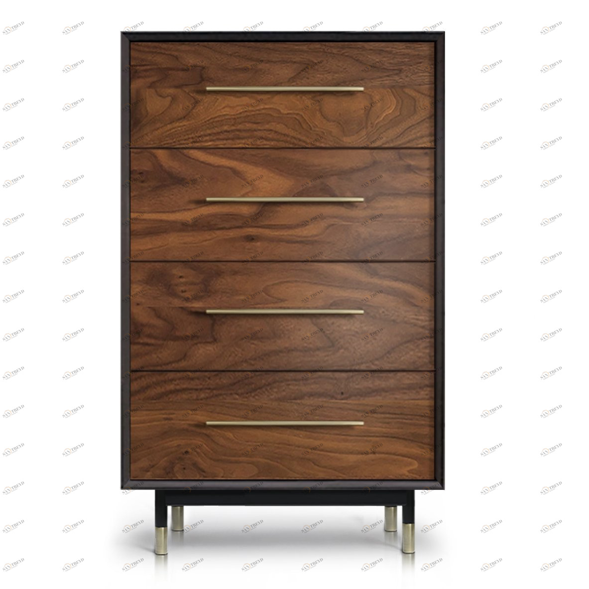 Комод на ножках с 4 ящиками окисленный клен Impala ACWD IMPALA 00-3981922 Коричневый;орех 