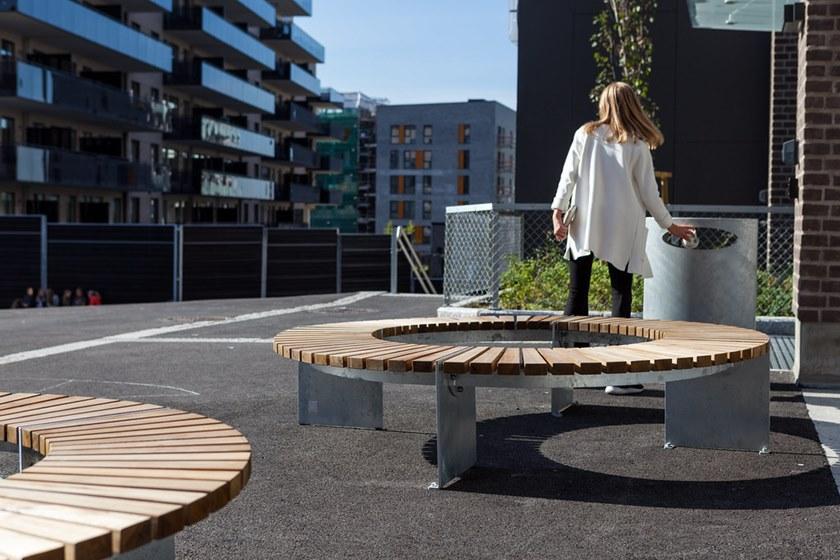 VESTRE Модульная круглая скамья из стали и дерева Vroom sun-id-1352307 - Вид №1