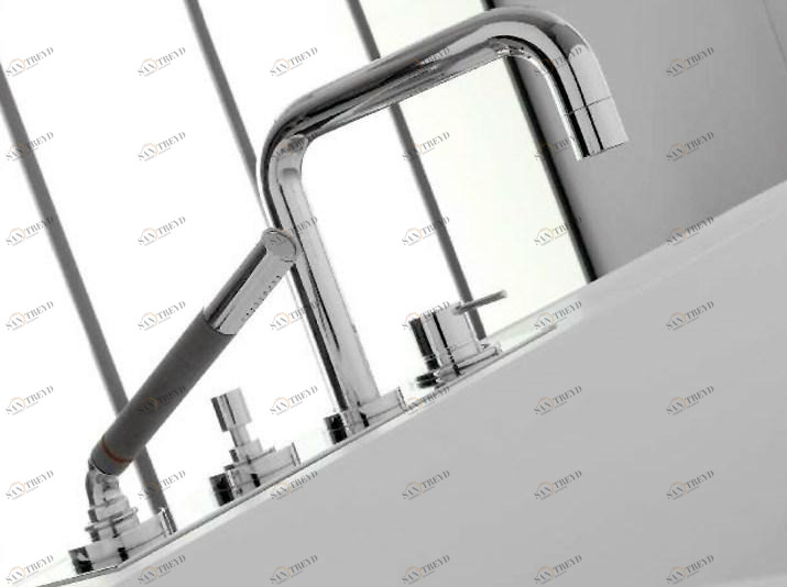 ZAZZERI Набор для ванны, однорычажный, с ручным душем, 4 отверстия Modo sun-id-1456040