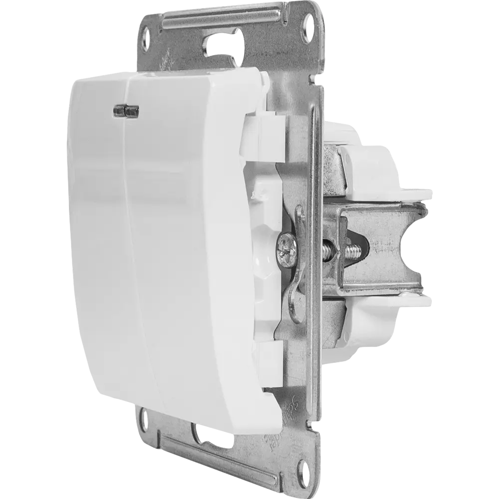Выключатель проходной встраиваемый Systeme Electric Glossa СХ5А 2 клавиши с подсветкой цвет молочный 84730735 STLM-2208923 - Вид №4
