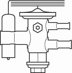 Danfoss TUA/TUAE — Клапаны терморегулирующие со сменными клапанными узлами TUAE Корпус клапана с элементом термоста 068U2319