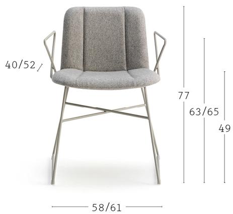 Billiani Стул из ткани с подлокотниками Hippy 638 - Вид №5