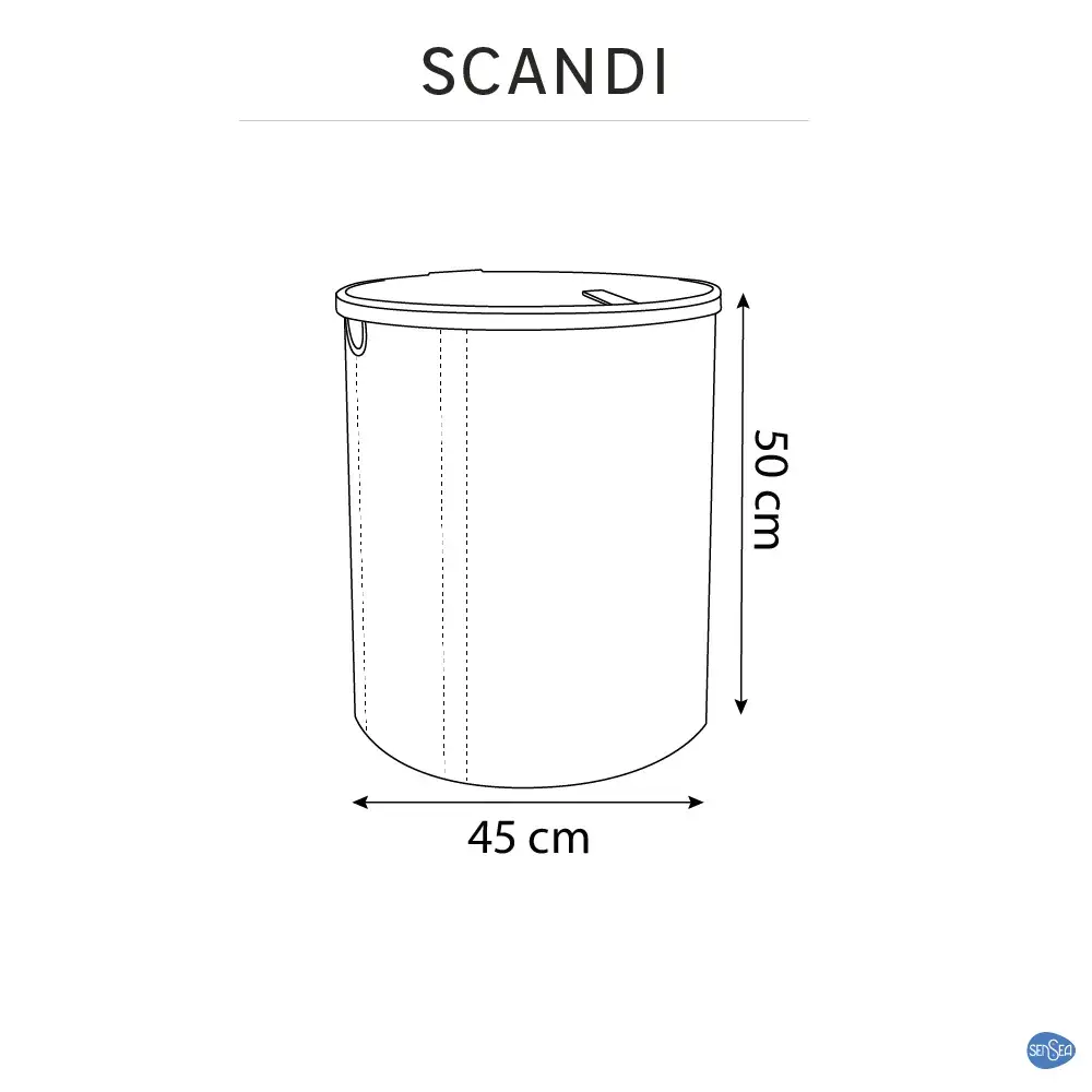Корзина для белья Sensea Scandi круглая цвет серый 82907854 STLM-2162817 Laundry - Вид №10