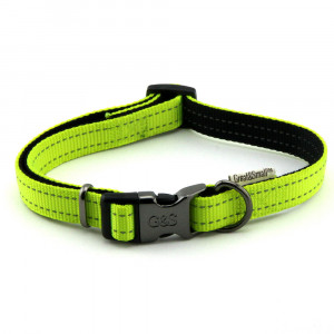 ПР0043676 Ошейник для собак со светоотражающей отстрочкой 20х350-550мм сигнальный Great&Small
