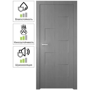 Дверь межкомнатная Лестер Финиш-бум глухая цвет сильвер 80x200см